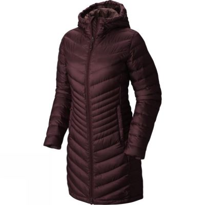 Parka Mountain Hardwear Nitrous Hooded Down Mujer - Rojas Oscuro - Chile XTO321704